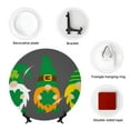 thumbnail image 4 of Yiaed Spring St Patrick’S Day Irish Gnomes Print Bone China Decorative Plate Ceramic Dinner Plates Art Crafts with Display Stand-6in, 4 of 6