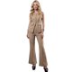 thumbnail image 1 of Conjunto Fashion 2 Piezas, Top Sin Mangas con Botones y Pantalón Ajustado con Corte Flare para Mujer, 1 of 5