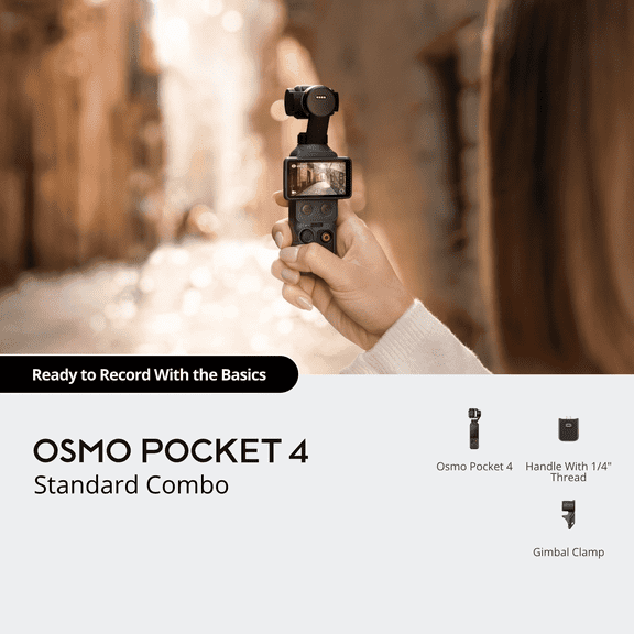 DJI Osmo Pocket 4 Standard Combo 4K Gimbal Camera Vlog Handheld Stabilizer