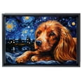 thumbnail image 2 of Brittany Dog Canvas Van Gogh Starry Night Wall Art Gifts Canvas Wall Art Frame Music Artist Customized Canvas Framed Photo Art Work For The Bedroom(Gifts For Dog Lover ), 2 of 6