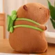 thumbnail image 4 of Lindo juguete de peluche de capibara, capibara esponjoso kawaii con bolsa de tortuga, gorro de fresa, animales de peluche, regalo de cumpleaños para niños, decoración del hogar, 4 of 4