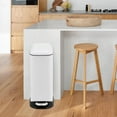 thumbnail image 2 of Riedhoff 3.2 Gallon Step Trash Can, Stainless Steel, Soft Close Pedal, Fingerprint Resistant, White, 2 of 9