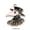 Crow with Hat, variant on 20pcs Gothic Style Black Raven Charms Halloween Enamel Pendants Moon Skull Rose-Moon with Skull