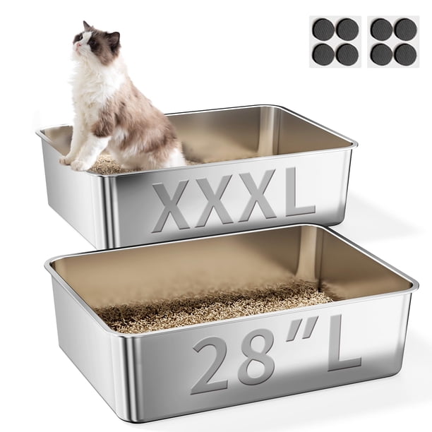 Caja de arena para gatos Jotesnew, extra grande, XXXL, 71 x 51 x 15 cm, paquete de 2
