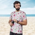 thumbnail image 4 of Wukai Lilies Flowers Print Men's Short-Sleeved Mesh T-Shirt,Quick-Dry Short Sleeve Workout T-Shirt-5X-Large, 4 of 8