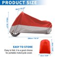 thumbnail image 2 of Motorcycle Cover All Season Universal Weather Waterproof Sun with Storage Bag Fits Up to 78.74'' Motorcycles Vehicle Cover M Red Silver Tone, 2 of 7