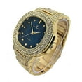 thumbnail image 2 of Bling-ed Out Oblong Case Mens PP Look Watch w/Matching Bling-ed Out Cuban Bracelet and King Ring Set - 8475 CR Cuban Set (10, Blue - Gold), 2 of 6