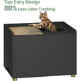 thumbnail image 6 of Top Entry Litter Box Enclosure, Flip Top Litter Box Furniture, Modern Wooden Litter Box Cabinet with Scratch Mat as Side Table (Black), 6 of 9