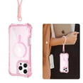 thumbnail image 6 of for iPhone 13 Pro Max Magnetic Case, [Compatible with Mag-Safe] Translucent Clear Phone Case Slim Shockproof Triple-Layers Drop Protective Hybrid Cover with Wrist Strap for iPhone 13 Pro Max, Pink, 6 of 7