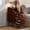 Antique Cherry, variant on Small Nightstand with Drawers, Narrow Bedside Tables with Open Shelf &  Hole, Narrow Nightstand for Bedroom, Modern Storage Cabinet for Small Spaces/Living Room, Cherry