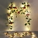 thumbnail image 5 of Guirnalda navideña de ratán con bayas rojas y 20 luces LED blancas cálidas | Guirnalda de bayas artificiales para decoración navideña, 5 of 8