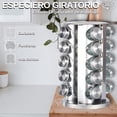 thumbnail image 2 of Especiero Giratorio 360º Bluelander con 20 Frascos de Vidrio, Organizador de Cocina, 5 Niveles, Plateado, 2 of 5