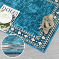 thumbnail image 3 of Washable Runner Rug 2x6 Christmas Runner for Hallway Non Slip Bath Mat Low Pile Kitchen Carpet Non Shedding Modern Border Runner for Bedside Laundry Entrance Hall, Green, 3 of 6
