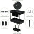 thumbnail image 3 of Leyfeng Under Sink Organizers and Storager, 2-Tier Sliding Kitchen Drawer Organizer Bathroom Storage Cabinet Organizer with Hooks Hanging Cup Multi-purpose Kitchen Shelf Organization - Black, 3 of 8