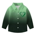 thumbnail image 3 of RXMEKW Chemise à Manches Longues Imprimée pour la Saint-Patrick pour Garçons avec Col Rabattu, 95 % Coton 5 % Spandex, Vert, 3 of 7