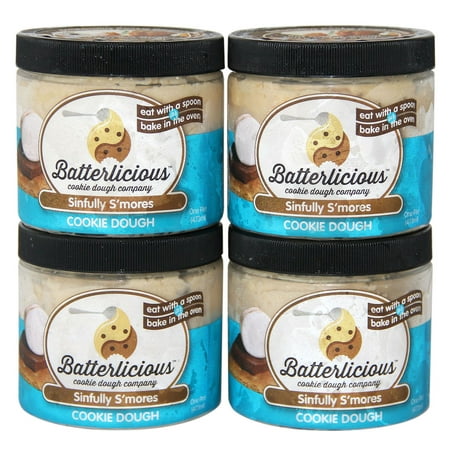 Product of Batterlicious Edible Cookie Dough, Sinfully S'mores (1 pint jar, 4 ct.) - Cookies [Bulk