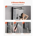 thumbnail image 6 of KFFKFF Shower Panel Tower System, 49 in Brushed Stainless Steel, Wall-Mounted Rain Massage System, Incorporates Rainfall Shower Head, 4-Function Faucet, 4 Body Jets, Handheld, and Tub Spout, 6 of 9