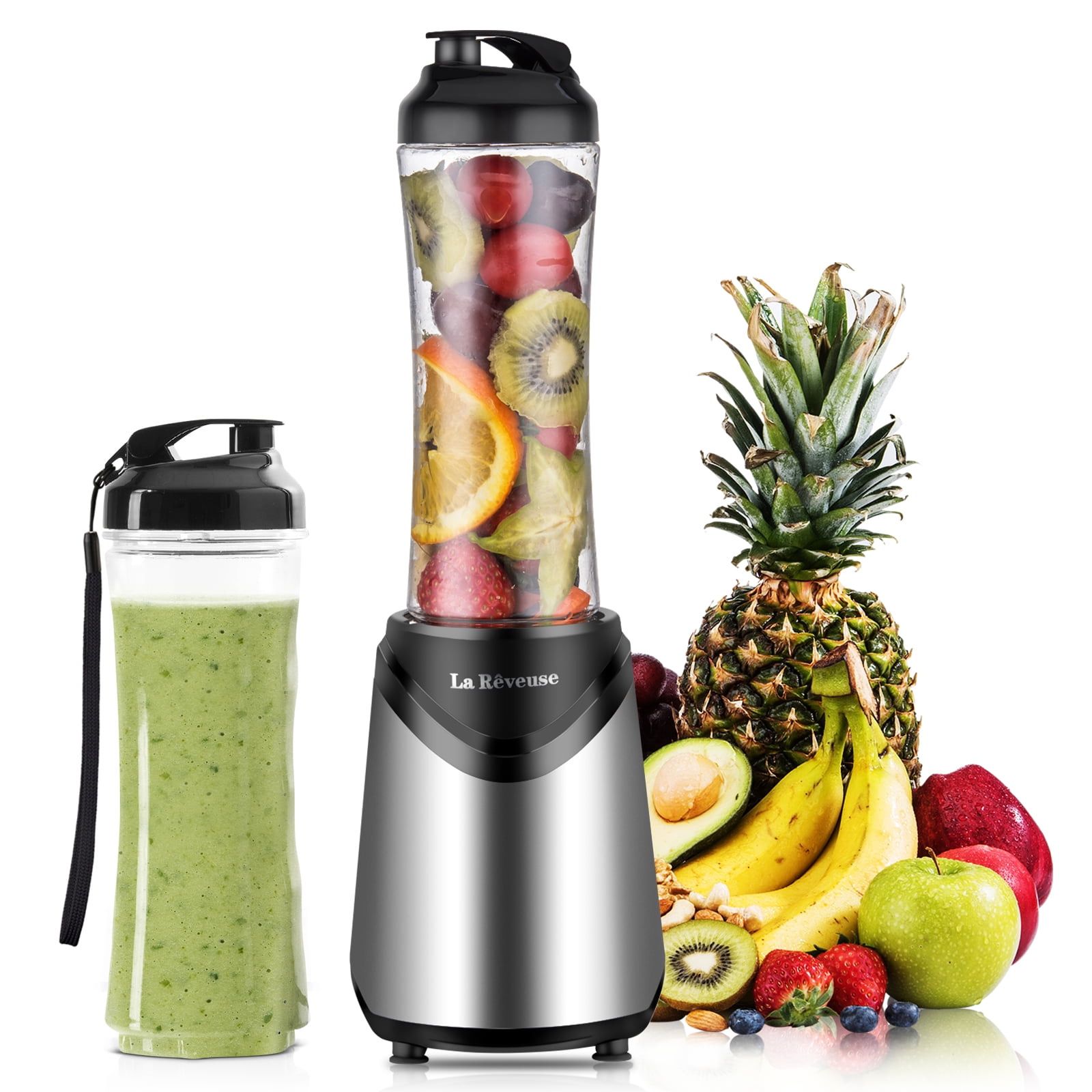 Wamife Portable Blender, Wamife Stainless Steel Travel Blender for Shakes  and Smoothies,Rechargeable Personal Smoothie Blender, Keep Cold and Fresh