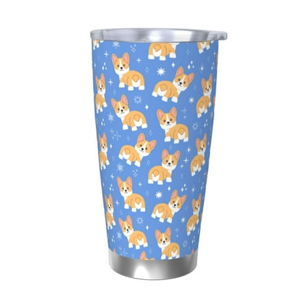 

Logiee Kawaii Corgi Print 20OZ Car Cup with Lid Stainless Steel Vacuum Insulated Double Wall Travel Tumbler Durable Insulated Coffee Mug Thermal Cup with Straw-Without Straw