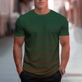 thumbnail image 2 of Men's Printed Sports T-Shirt Polyester Cotton Active Tee Short Sleeve Round Neck Casual Breathable Quick Dry Gym Workout Running Fitness Athletic | Zenithor,Army Green L, 2 of 6