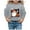 Grey, variant on CAIXIA Girls Clothes Size 14-16,Children Fashion Halloween Cute Printed Crew Neck Hoodless Long Sleeve Sweatshirt,Pink,11-12 Years
