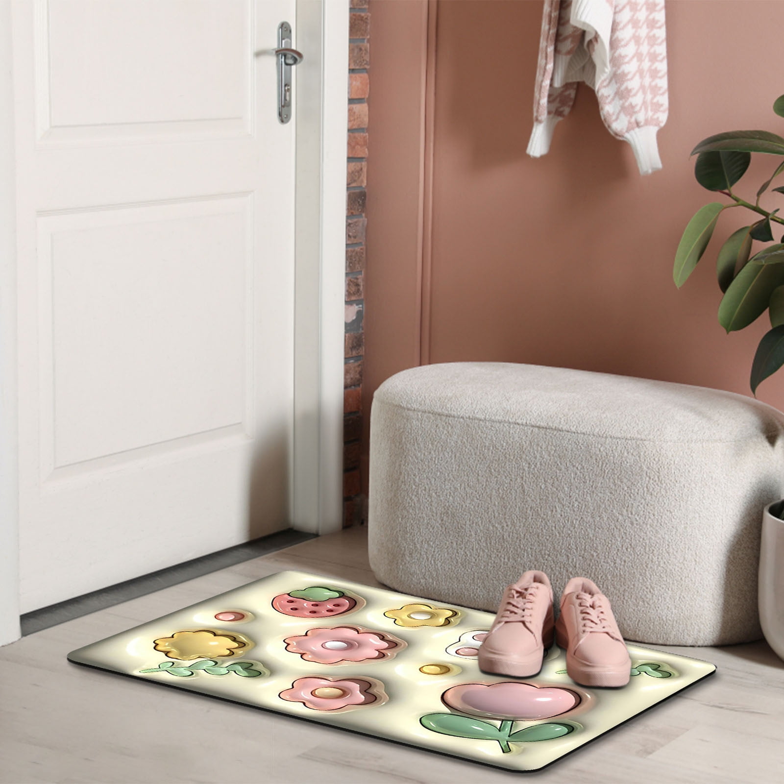 DYTTDO Diatom Mud Floor Mat Light Luxury Bathroom Door Mat Home