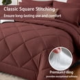 thumbnail image 4 of Flymme Twin Comforter Set Burgundy 5 Pieces Bed in a Bag , Soft Microfiber Red Comforter Bedding Sets with Flat Sheet, Fitted Sheet, Pillowcases, 4 of 9
