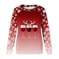 thumbnail image 3 of Uootdi Christmas Long Sleeve Sweatshirts for Women Crewneck Christmas Holiday Sweatshirts Retro Santa Claus Graphic Shi rt Gift Xmas Tree Reindeer, 3 of 5