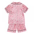 thumbnail image 2 of Uccdo 12M-6T Toddler Girls Boys Summer Satin Silk Pajamas Set Kids Short Sleeve Button Down Sleepwear, 2 of 8