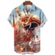 thumbnail image 4 of Camisa hawaiana de moda para hombre, con estampado de danza del león en 3D, para Año Nuevo, manga corta, estilo Harajuku, para fiestas, camisas de solapa de gran tamaño, 4 of 5