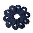 thumbnail image 2 of Greeniant 10 piezas de neopreno duradero Golf Iron Club Cue Head Protect Cover con número de letra (azul) Golf Greeniant OD004262-00, 2 of 6