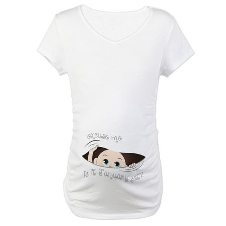 

CafePress - Funny Peeking Baby January T S Maternity T Shirt - Cotton Maternity T-shirt Cute & Funny Pregnancy Tee