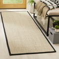 thumbnail image 3 of SAFAVIEH Natural Fiber Kentigern Border Seagrass Runner Rug, Marble/Black, 2'6" x 8', 3 of 8
