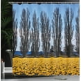thumbnail image 4 of Ambesonne Landscape Shower Curtain, Daffodil Field Farming, 69"Wx84"L, Mustard Blue, 4 of 5
