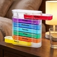 thumbnail image 4 of Weekly Pill Organizer Rainbow Stackable Plastic Portable for Daily Travel Use, 4 of 9