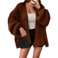 thumbnail image 2 of Long Sleeve Solid Women Lantern Loose Knit Oversize Sweater Cardigan, 2 of 6