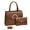 8867Dark brown, variant on Women's Vegan Leather Handbag Set Structured Top Handle Satchel with Matching Clutch Tote Bag for Work & Everyday Use