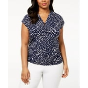 Anne Klein - Printed V-Neck Top - Plus - 3X