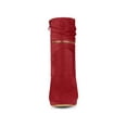 thumbnail image 2 of Unique Bargains Women's Ankle Zip Platform High Heel Mid Calf Boots Red (Size 8), 2 of 8