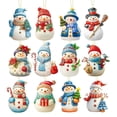 thumbnail image 2 of 12-Piece 2D Acrylic Snowman Christmas Ornaments, Flat Cute Hanging Pendants with Rope for Xmas Tree, Home & Holiday Party Decor, 2 of 9