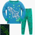 thumbnail image 1 of Conjuntos de Pijamas de dinosaurio de Navidad para niños de 3 a 8 años, ropa de dormir a rayas, Pijamas de Papá Noel para bebés, 1 of 4