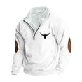 thumbnail image 2 of Goodtrade8 Graphic Tops for Men Zip Mock Neck Half Zipper Casual Long Sleeve Oversized Sweatshirt, 2 of 3