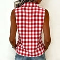 thumbnail image 4 of Womens Sleeveless Button Down Shirt Solid V Neck Baisc Top Casual Tank Tops Classic Collared Blouses Blazer Vest, 4 of 8