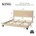 thumbnail image 3 of Amolife King Bed Frame, Platform Bed Frame with Fabric Upholstered Headboard, Beige, 3 of 8