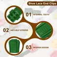 thumbnail image 3 of Uxcell Zipper Pull Cord Lock, Plastic Shoe Lace End Clips for Various Uses Green, 3 of 7