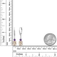 thumbnail image 2 of Gem Stone King 925 Sterling Silver Morganite Peach and Purple Amethyst Dangle Earrings for Women with Lab Grown Diamond (3.73 Cttw, Oval 9X7MM), 2 of 3