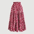 thumbnail image 3 of Women's Floral Tiered Ruffle Maxi Skirts Boho A Line Flared High Waist Vintage Flowy Long Skirt with Drawstring, 3 of 5