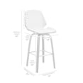 thumbnail image 3 of Maykoosh Art Deco Dreams Mid Century Modern Swivel Bar Stool for Kitchen Island Counter in Gray Faux Leather and Walnut Wood, 26" Seat Height, 3 of 6