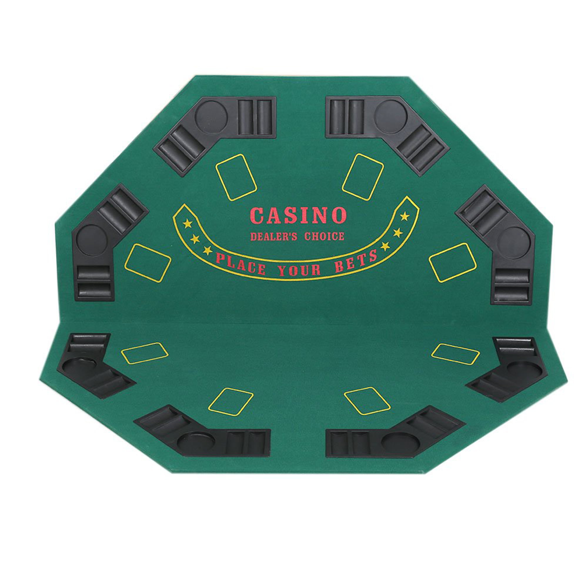 Unfade Memory 8-Player Folding Poker Tabletop 4 Fold Rectangular Casino Games Texas Hold em Blackjack,