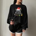thumbnail image 3 of Qzwdhjm Womens Cropped Sweatshirts for Christmas Crewneck Xmas Santa Hat Graphic Sweatshirt Long Sleeve Thin Fleece Crop Pullover for Winter Holiday, 3 of 5